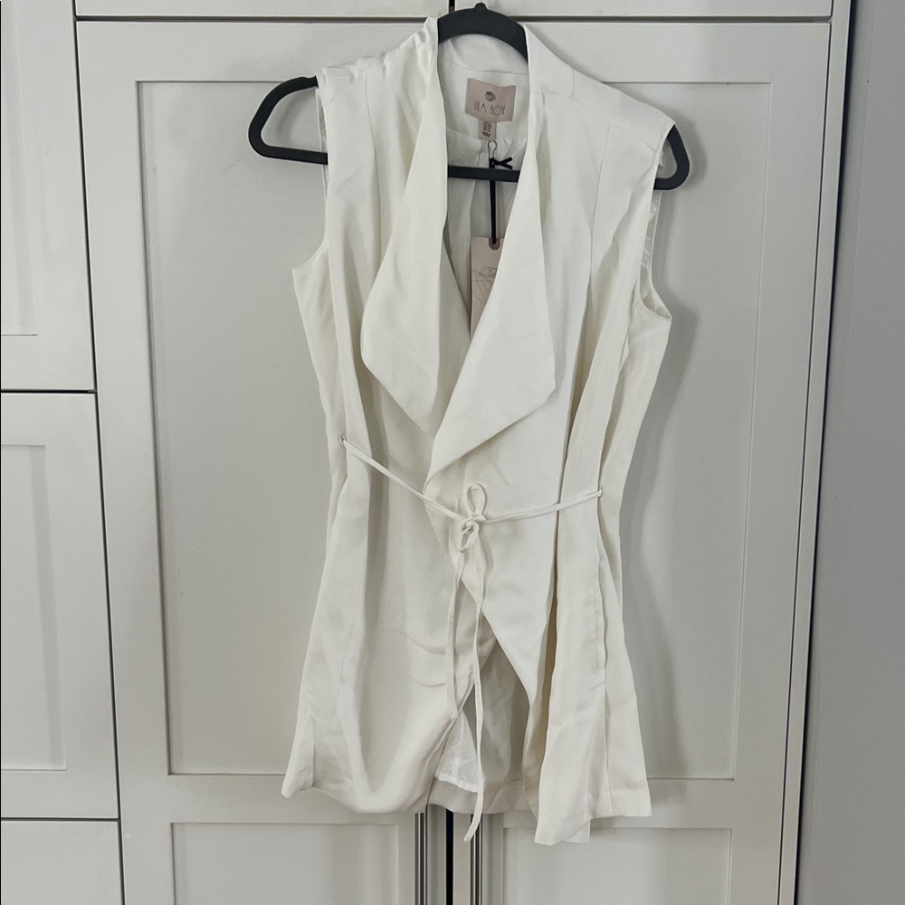 Lila Rose Ivory Textured Vest